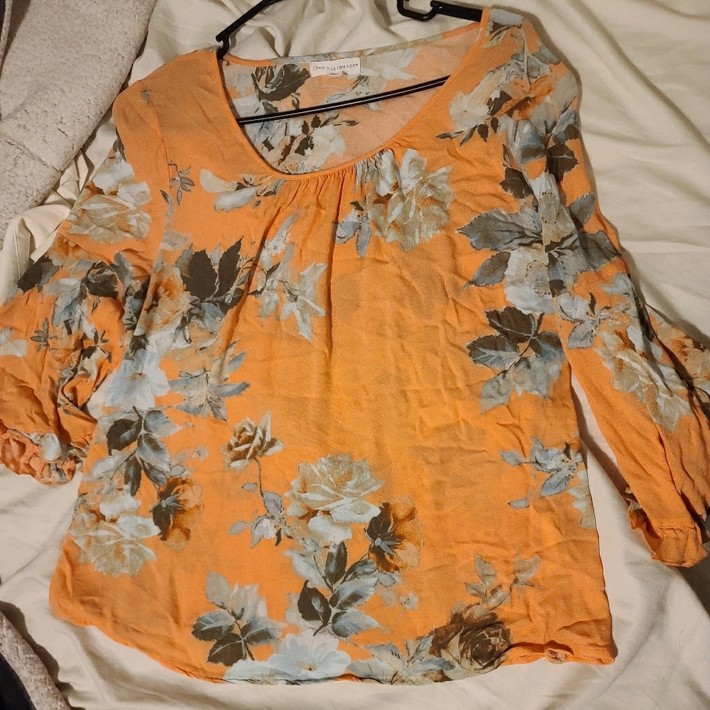 Peach floral top